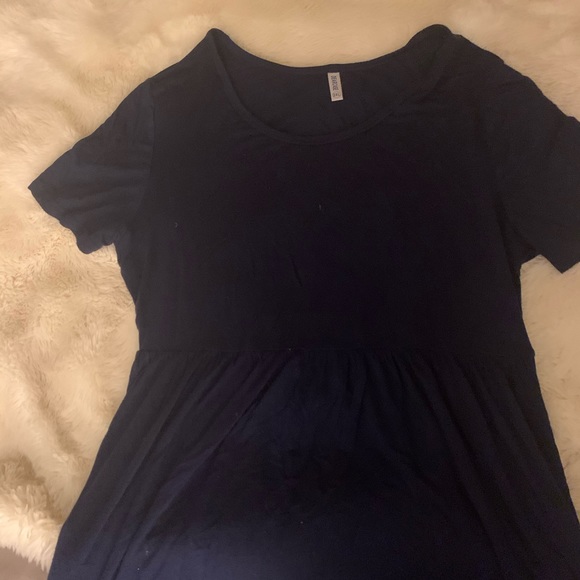 Navy Blue Maxi T-shirt Dress - Picture 3 of 7